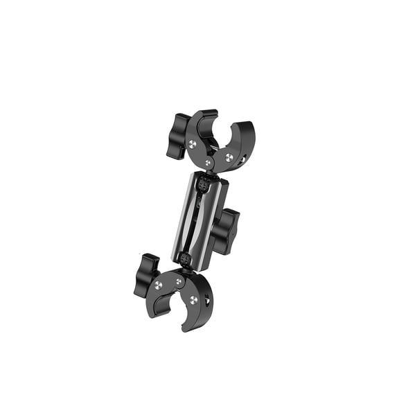 Double Head Clamp Selfie Holder for Action Cameras on Motorcycles or Bicycles with Easy Installation