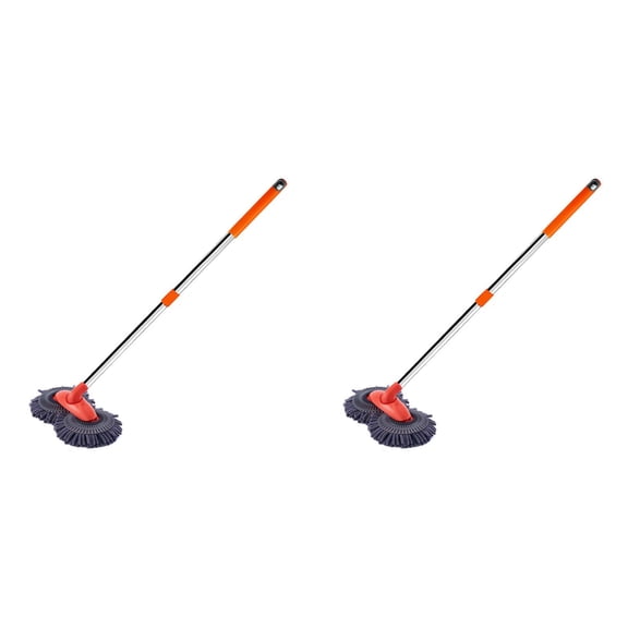 Double Head Cleaning Brush 360 Rotating Long Handle, Retractable Microfiber Car Wash Mop for Window, Wall, Floor, Car, Not Hurt Paint Scratch Free, Home Cleaning 2 Pcs