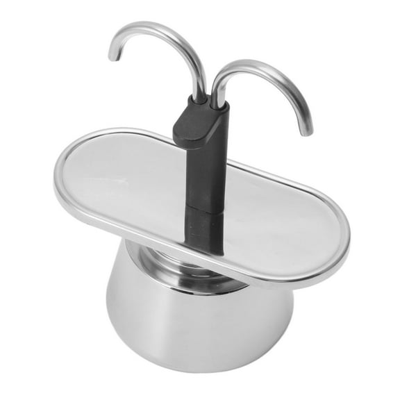 Double Head Coffee Pot, Stainless Steel Stovetop Italian Coffee Maker, Dual Conduit Design for 2 Cups, Lightweight Portable, with Easy Clean, for Home Office Travel