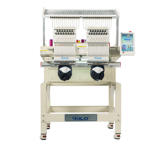 Double Head Computerized Commercial Embroidery Machine, 15 Needles 17.7x15.7 Inches Embroidery Area, Industrial Embroidery Machine for Hat for Cap Hat Graphic Embroidery