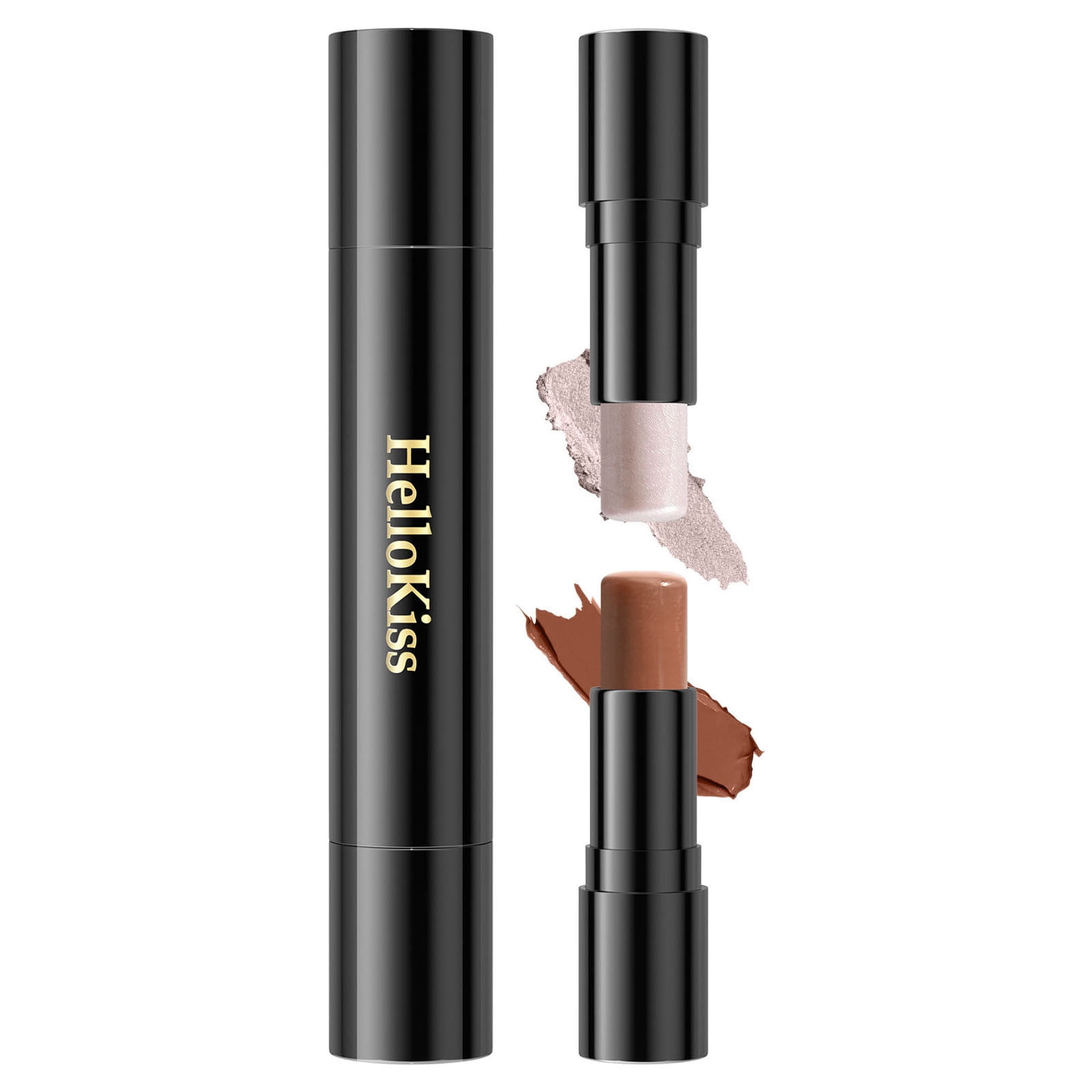 Double Head Contouring High Gloss Stick,Highgloss Eyeshadow Pen Onestroked Shaping Double