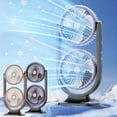 thumbnail image 1 of Double Head Desktop Fan 3 Speed Settings Two Way Airflow USB Rechargeable Portable Mini Fan for Home Office Bedroom by PALIFEUR, 1 of 7