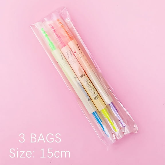 Double-Head Double-Color Fluorescent Pen Set - Cute Soft-Tip Markers for Journaling, Highlighting, and Creative Projects (6 Assorted Colors, Water-Based)