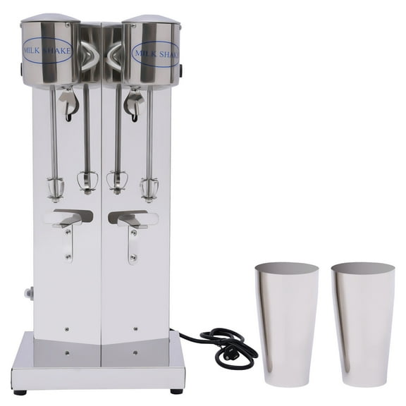 Double-Head Electric Milk Shaker Stainless Steel 180w Drink Mixing Machine 110V Commercial Milkshake Mixer Electric Milk Shakers Milkshake Mixing Blender Silver Double-Head Electric Milk Shaker