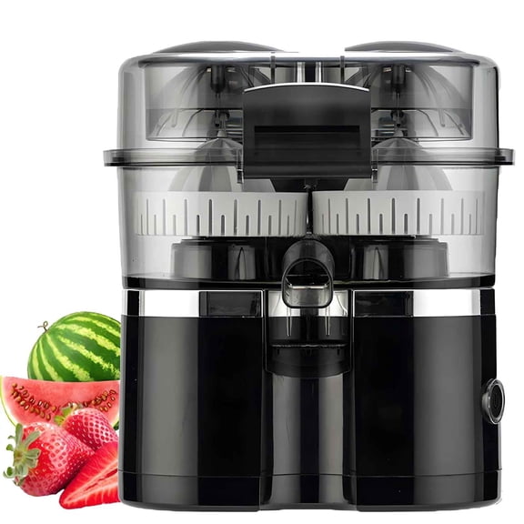 Double Head Fruit Squeezer, Efficient Juicing System, Noise Reduction Motor, Compact Electric Extractor, Durable Press Tool for Household Spaces, Snack Bars and Daily Beverage Making UK Plug