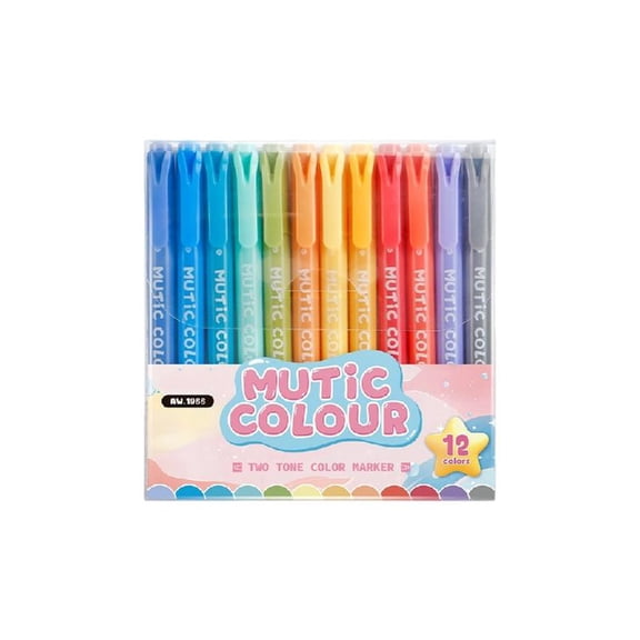 Double-Head Highlighter Pen Drawing Pen Highlighter Marker Highlighters Set Fluorescent Pen
