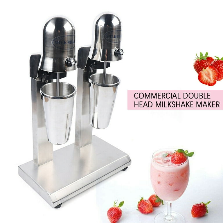 BENTISM Milkshake Maker, 375W x 2 Electric Milkshake Machine, Commercial  Double Heads Drink Mixer Blender, LED Intelligent Microswitch, 3-Speed Milkshake  Mixer with 2 x 820 ml Stainless Steel Cups 