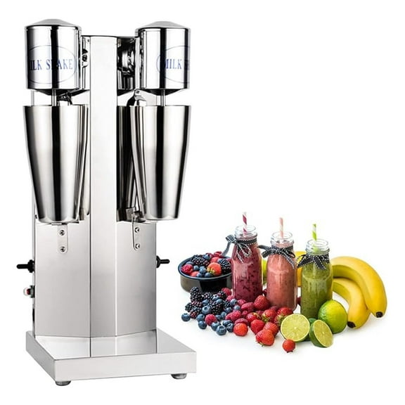 Double Head Milkshake Maker Machine,110V Electric Beverage Blender with 2 Stainless Steel Cups,2 Speed Adjustable Milkshake Machine for Protein Shakes, and Cocktails
