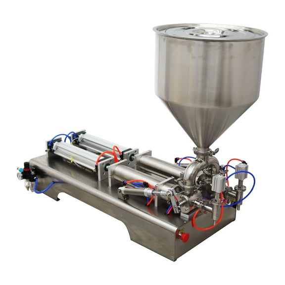Double Head Paste Liquid Filling Machine Dual Purpose Pneumatic Bottle Filler 110V 100ml-1000ml for Oil Water Liquids