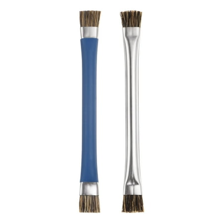 Double Head Phone Motherboard Cleaning Brush 12x15mm Bristles Hair Brush for Computer Phone, Blue + Silver Tone