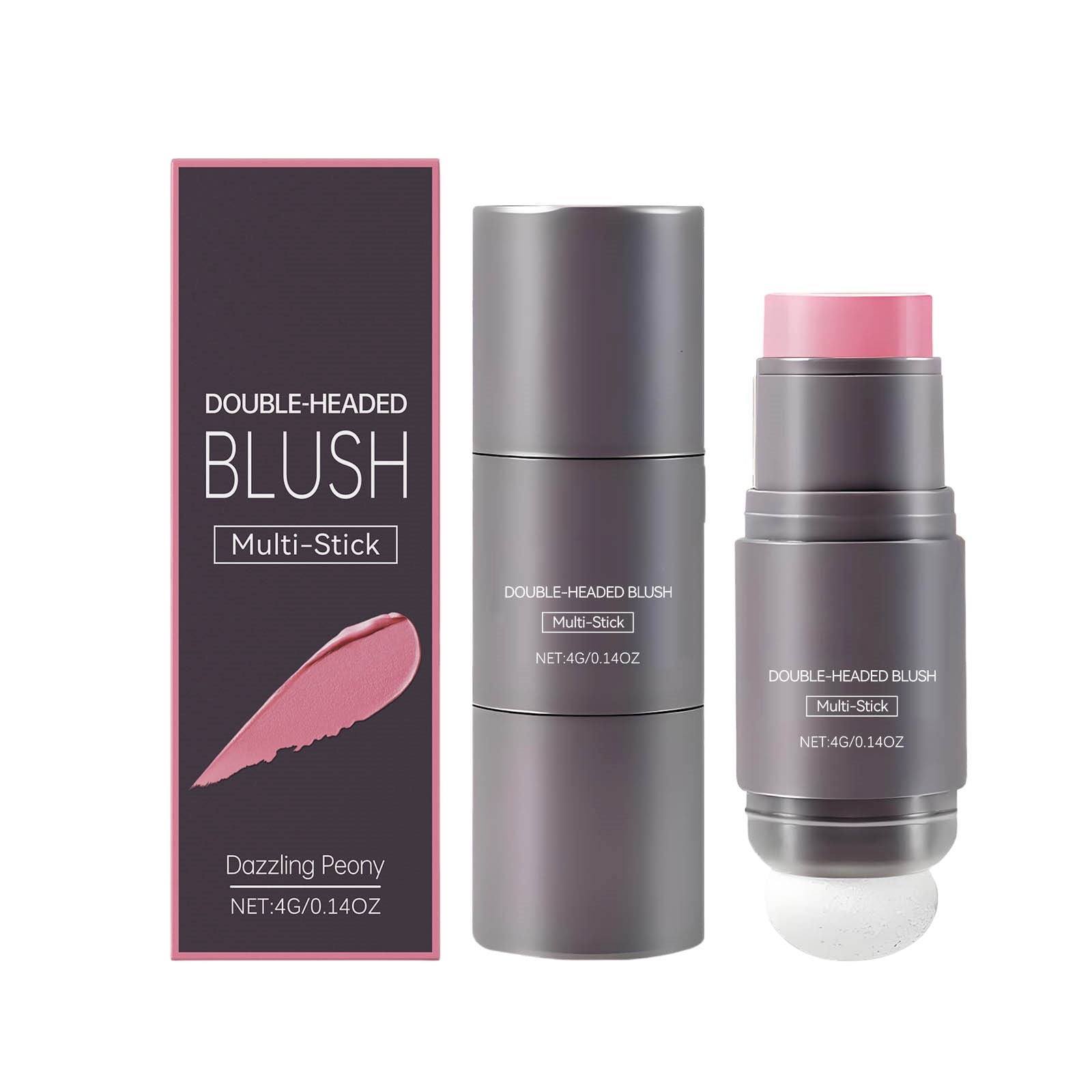 Double Head Powder Blusher Stick Easy To Color Natural Three Low