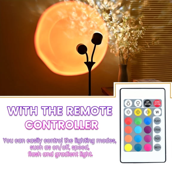 Double Head RGB Sunset Wave Projector Floor Lamp 360 Rotating Ambient Light with 3D Ripple Effect And Adjustable Colors for Bedroom, Living Room, Party Decor