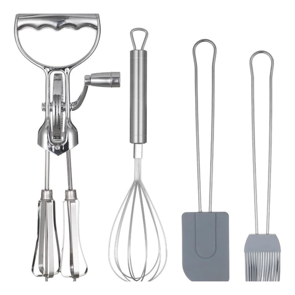 Double Head Rotating Eggs Beater Collection 4 Tool With Silicone Accessories For Effortlessly Mixing