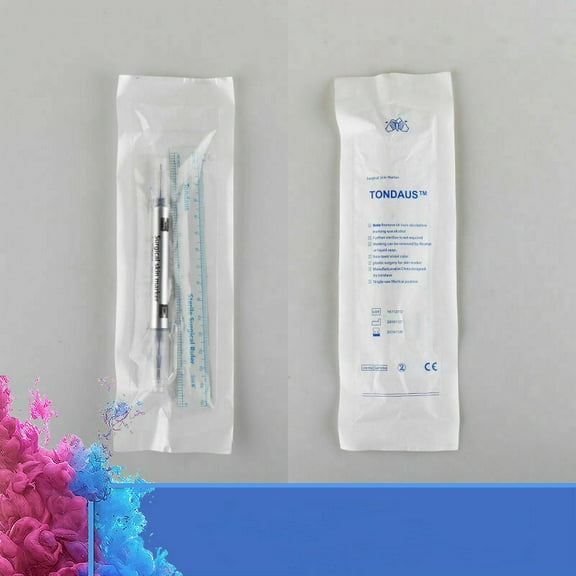 Double Head Semi Permanent Makeup Eyebrow Tattoo Marking Positioning Pen + Measuring Ruler TAPDRA Spare Part