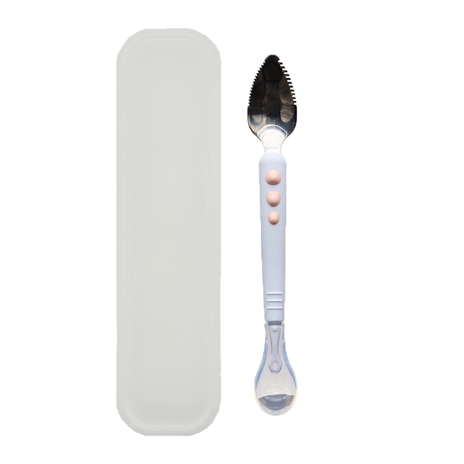 Double Head Silicone Food Spoon With Storage Soft Feeding And Training ...