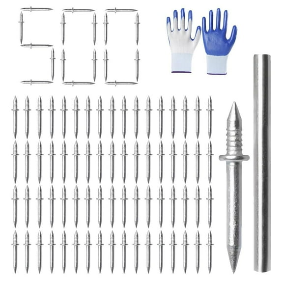 Double-Head Skirting Invisible Nails, Double-Headed Skirting Thread Seamless Nail Non Marking, Seam Hiding for Baseboard Cover Installation for DIY Home Improvement and Repair(500pcs)