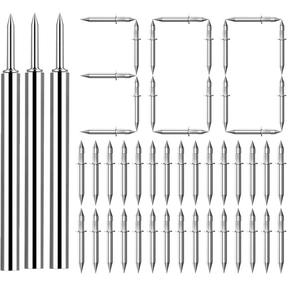Double-Head Skirting Thread Seamless Nail, Skirting Line Without Marks Nail, Invisible Security Screws Equipped with Nail Specific Sleeve Tool(300pc)