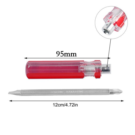 Double-Head Slotted and for PHILLIPS Screwdriver, 175mm Precision Hand Tool for Small Electronics Repair, 6mm Head Diameter, Plastic Handle