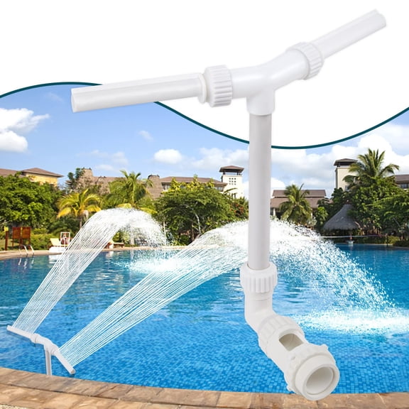 Double Head Swimming Pool Fountain Bracket Sprayer, Adjustable Waterfall Jet Accessory, Portable Garden Fish Pond Cooling Tool for Home Outdoor Summer
