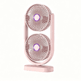 thumbnail image 1 of Double Head Two Way Desktop Portable Fan, High Wind Power Fan for Home Office Camping Bedroom, USB Rechargeable, 1 of 8