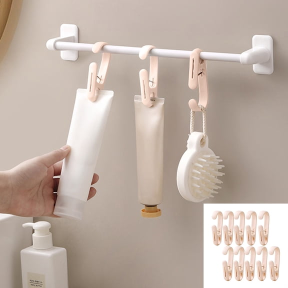 Double Headed Clip Hanger 3.2 Inch - 10 Pack Multifunctional Hook Clips with Spring Tension for Hats, Scarves, Belts, Socks, Space Saving Closet Organizer for Bedroom, Entryway, Bathroom