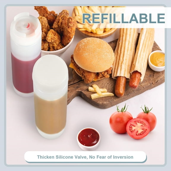 Double-Headed Condiment Squeeze Bottle – 2-in-1 Sauce Dispenser for Ketchup, Mustard & Salad Dressing, Mess-Free Dual Squeeze Bottles with Easy Control for BBQ, Picnic, Camping, Home