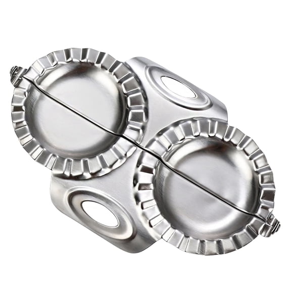 Double Headed Dumpling Maker Stainless Steel Dough Cutter Press for Ravioli Pierogi Meat Pie Kitchen Gadget