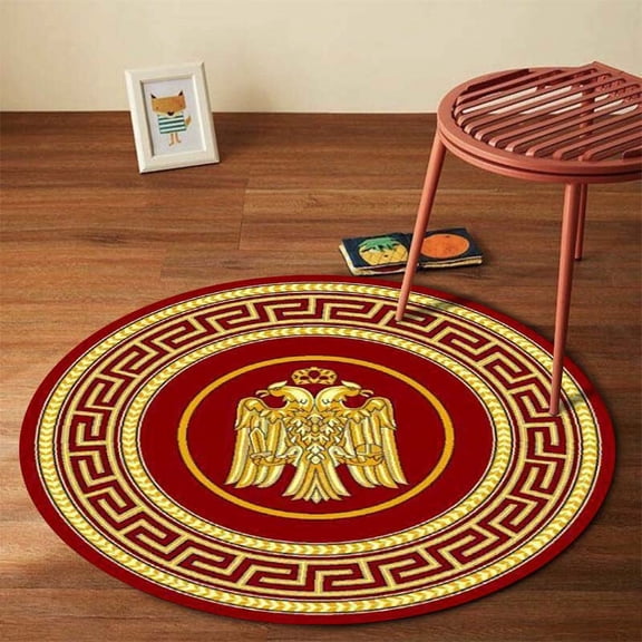 Double-Headed Eagle Rugs Orthodox Eagle Round Carpet Byzantine Eagle Symbol Bathroom Non-Slip Rug Living Room rative Rug
