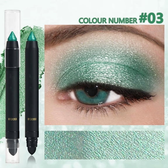 Double Headed Eyeshadow Stick High Gloss Pearlescent Highlight Shadow Pen - 2ml Dual Ended Eye Shadow for Highlighting and Contouring