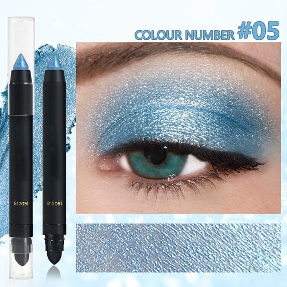 Double Headed Eyeshadow Stick High Gloss Pearlescent Highlight Shadow Pen - 2ml Dual Ended Eye Shadow for Highlighting and Contouring