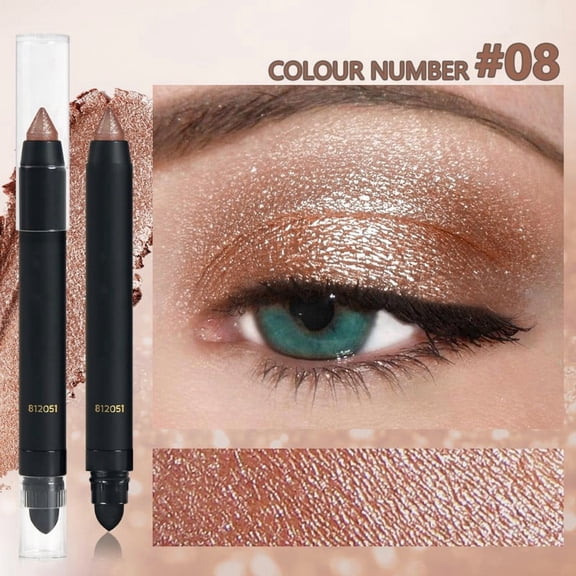 Double Headed Eyeshadow Stick High Gloss Pearlescent Highlight Shadow Pen - 2ml Dual Ended Eye Shadow for Highlighting and Contouring