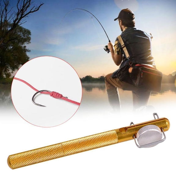 Double-Headed Fishing Knot Tying Tool Kit, Aluminum Alloy Fish Hook Knotter, 4.33 Inch Compact Tie Loop Tyer for Secure Knots
