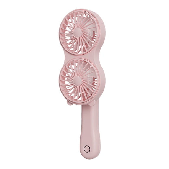 Double-Headed Foldable Handheld Fan - Fast Charging Portable Mini Fan with Large Capacity Battery, Silent Operation for Travel/Office/Outdoor (Pink)