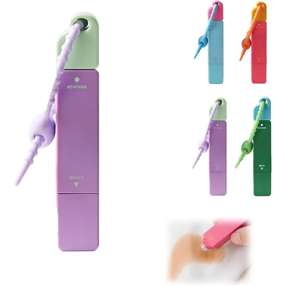 Double-Headed Instant Stain Remover Pen, Portable Dual-Tip Stain Stick for Clothes Spot Cleaning, Handy for Dates, Office, and Travel (Purple)