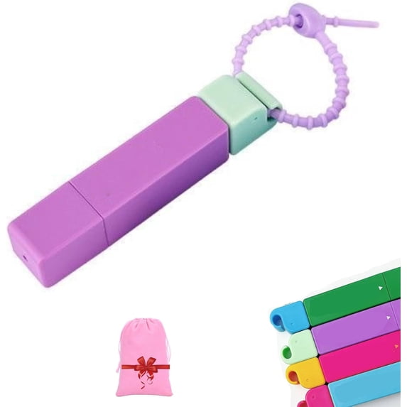 Double-Headed Instant Stain Remover Pen, Portable Stain Remover Stick, Portable Dual-Tip Stain Remover Pen for Clothes Spot, Waterless, For Oil Wine and Food Stains, Travel Using (Purple)