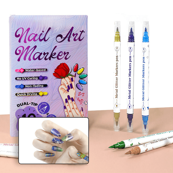 Double-Headed Nail Art Pens, Tattoo Pen,Nail Art Markers,Body Art Markers,Body Painting Valentine's Day Birthday Present