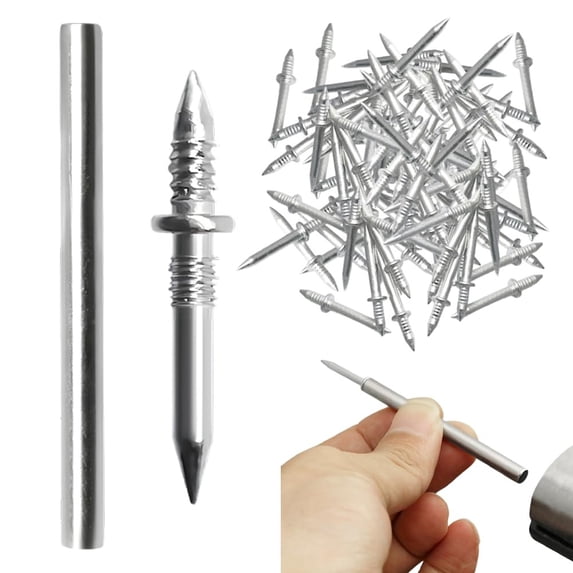 Double-Headed Steel Nails, Decorative Concrete Wall Fastening, Invisible Screws For Skirting Boards, Durable Threaded Nails For Home Improvement, Multi-Purpose Construction And Craft Fixing Tool