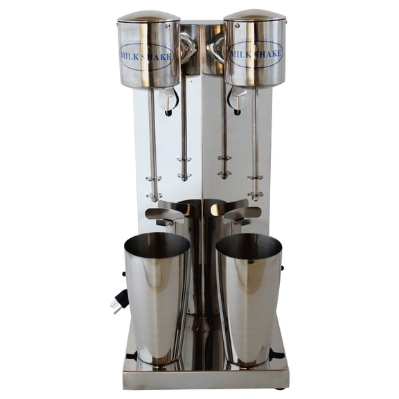 Double Heads Milk Shaker Maker Stand Milkshake Drink Blender Milk Shaking Mixing Machine with 2pcs 800ml Stainless Steel Cups Speed Adjustable 110V