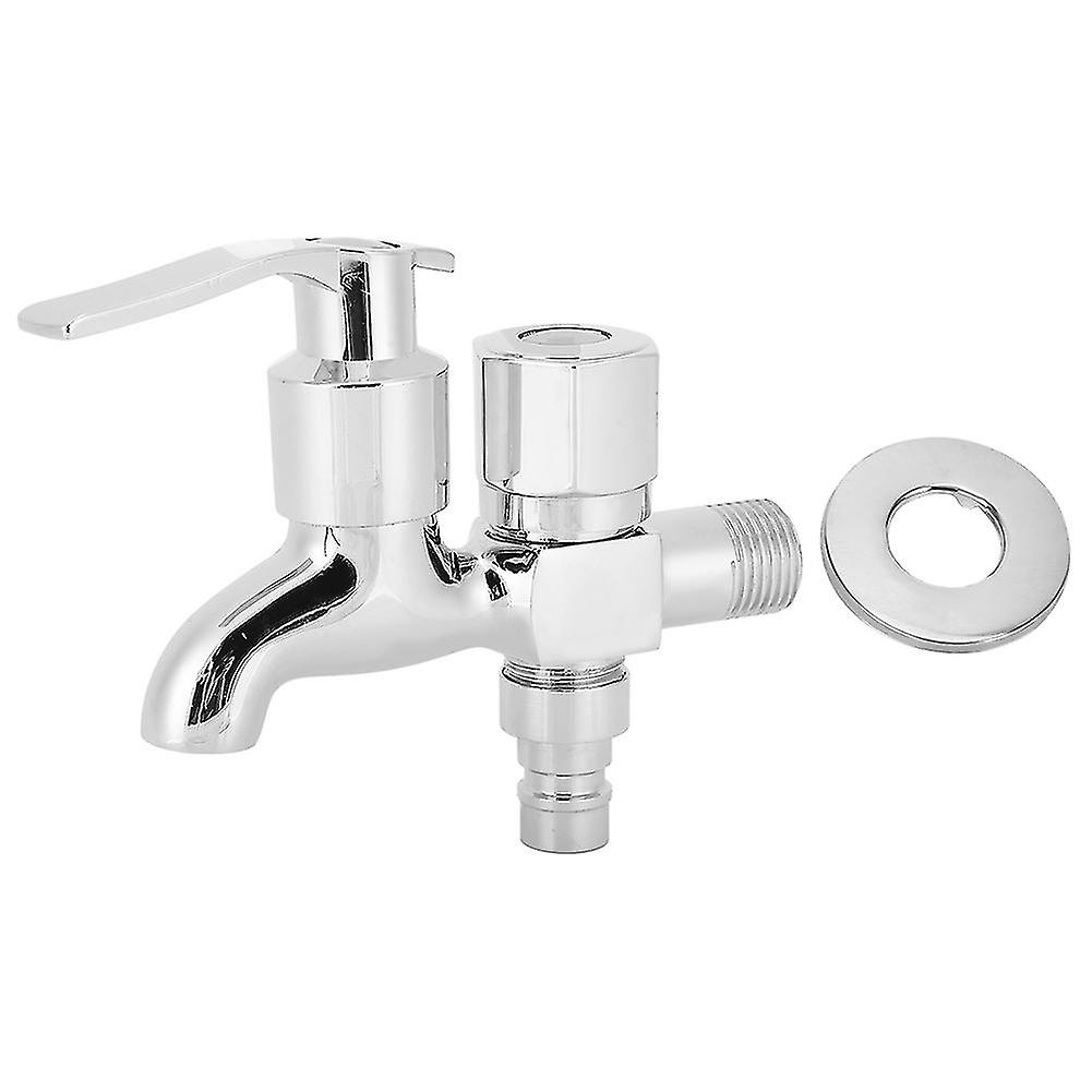 Double Heads Single Cold Washing Machine Water Faucet Tap 2 Outlet