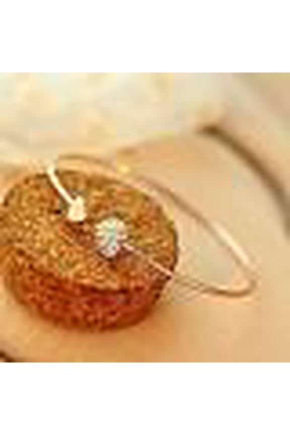 Double Heart Alloy Rhinestone Cuff Bangles for Women Golden
