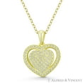 thumbnail image 1 of Double-Heart Cubic Zirconia CZ Crystal Accent Pendant & Chain Necklace in .925 Sterling Silver w/ 14k Yellow Gold, 1 of 1