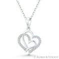 thumbnail image 1 of Double-Heart Cubic Zirconia CZ Crystal Accent Pendant & Chain Necklace in .925 Sterling Silver w/ Rhodium, 1 of 1