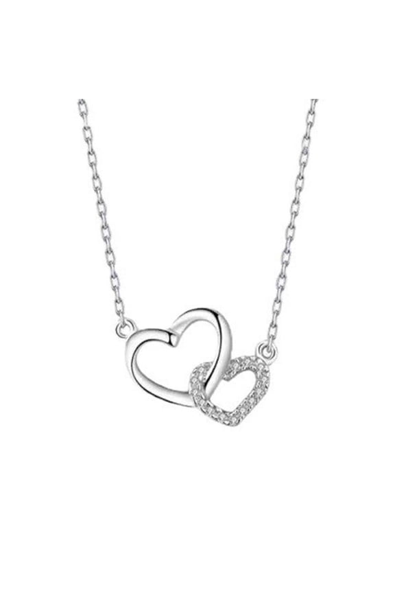 Double Heart Necklace Fashion Pendant Two Twin Love Gifts Perfect for Expressing Affection on Romantic Occasions