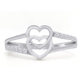 thumbnail image 1 of Double Heart Promise Engagement Ring 1.6 Ct Diamond 14K White Gold Over, 1 of 2