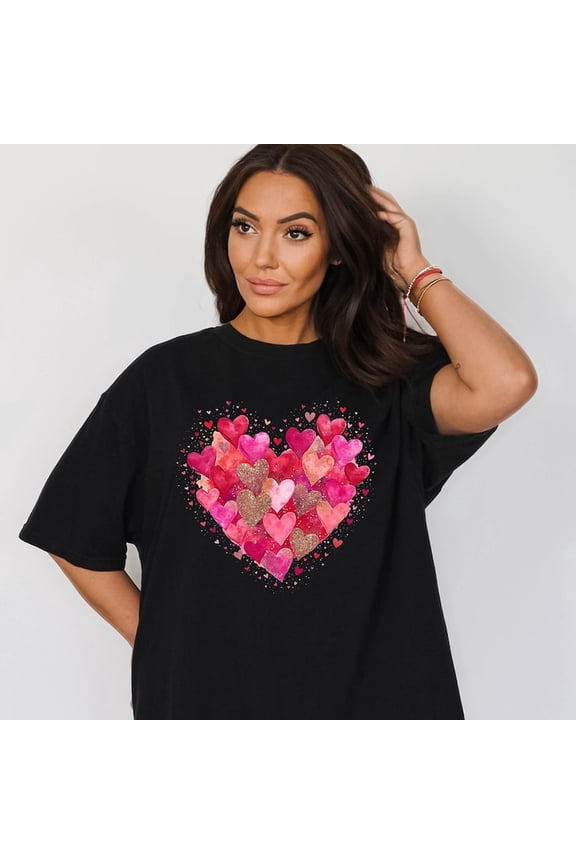 Double Heart S1Hirt, Love T1EE, VaL1entines Day Gift
