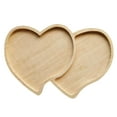 thumbnail image 1 of Double Heart Shaped Wooden Serving Tray Charcuterie Board For Dinner Party Snack Food Fruit Candy Display Valentines Day, 1 of 8