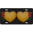 thumbnail image 1 of Double Hearts Roses Gold Airbrush License Plate Free Names on this Air Brush, 1 of 1