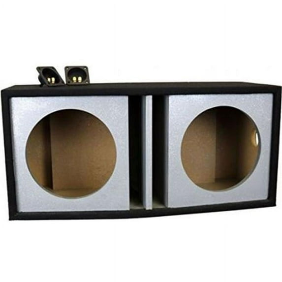 Double Heavy Duty 12 in. Tuned Ported Round Woofer Empty Car Speaker Box