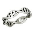thumbnail image 1 of Double Helix DNA Ring Silver 316L Stainless Steel Geneticist Thumb Band Fantasy Forge Jewelry, 1 of 4