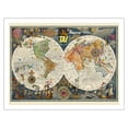 thumbnail image 1 of Double Hemisphere Route Map - TAI Airline - Vintage Airline Travel Poster by Luc-Marie Bayle c.1948 - Fine Art Matte Paper Print (Unframed) 20x26in, 1 of 4